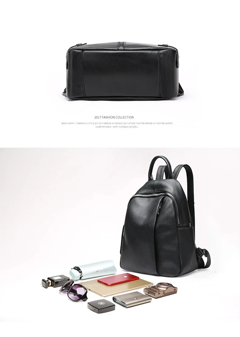 Fashion Both Shoulders Backpack Women Genuine Leather Women's All-match Cowhide Travel School Bags For Teenage Girls Backpacks
