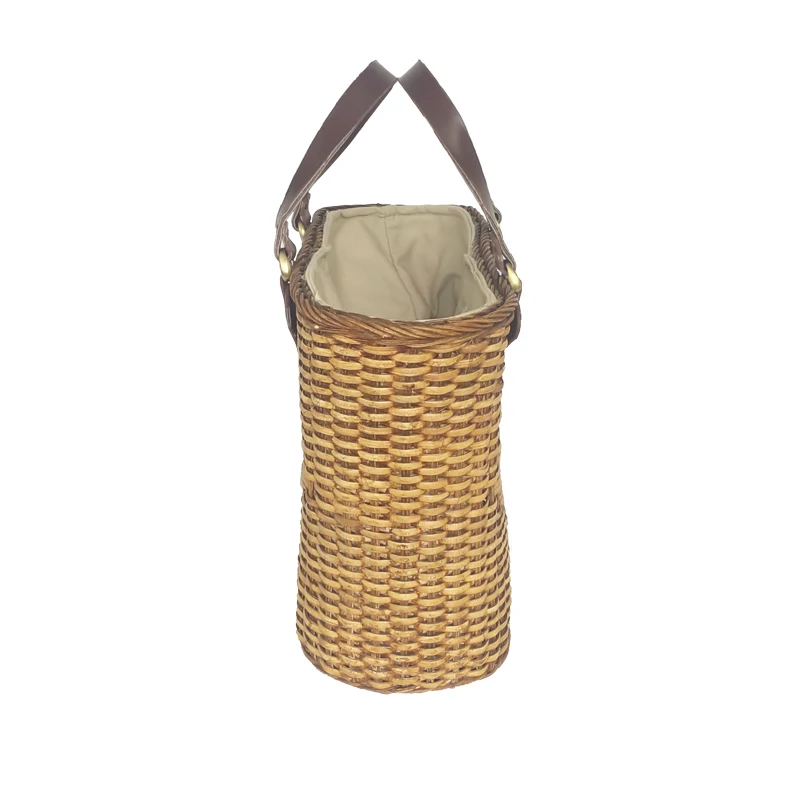 Новый стиль Искусственная кожа ПУ ручка + ротанга сумка тела Сумки из натуральной