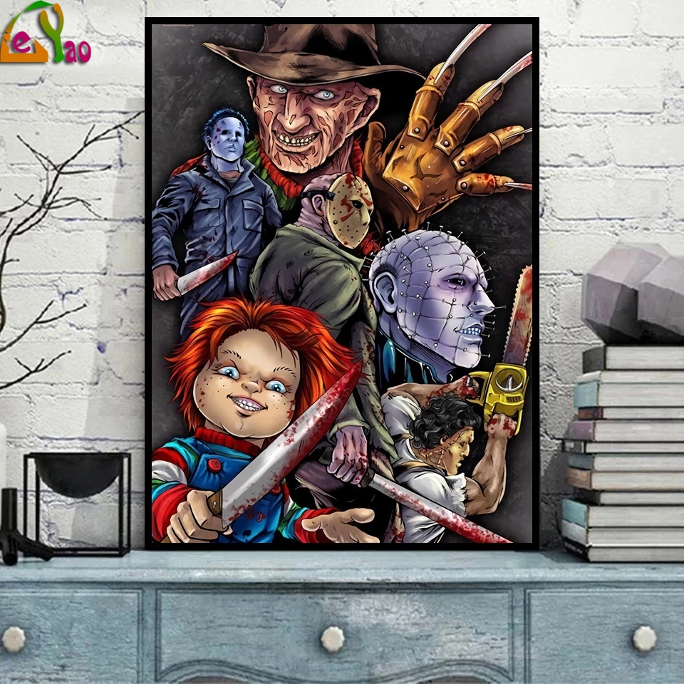 

5D DIY Diamond Painting by Numbers Embroidery Horror Movie Chucky 3D Full Square Diamond Art Mosaic Cross Stitch Kits Home Decor