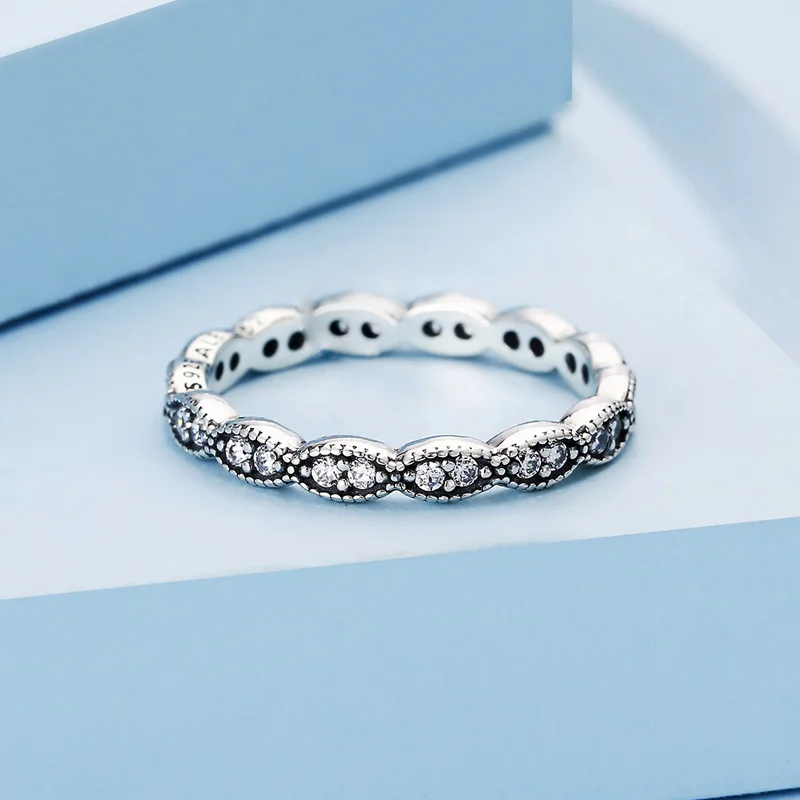 925 кольцо из оксида серебра фумигация черное шарик Женское с бриллиантами хорошо