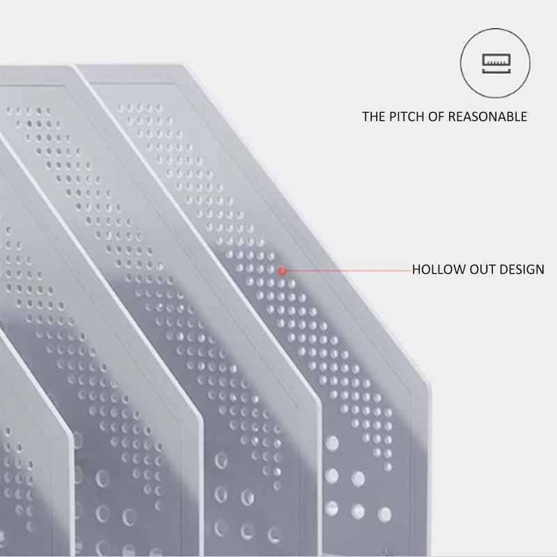 Пластиковая серая корзина для хранения книг с 4 ячейками вертикальный органайзер