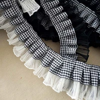 1m pleated guipure plaid lace ribbon trim 6cm elastic lace fabric for dresses sewing decoration craft supplies encaje blanco k43