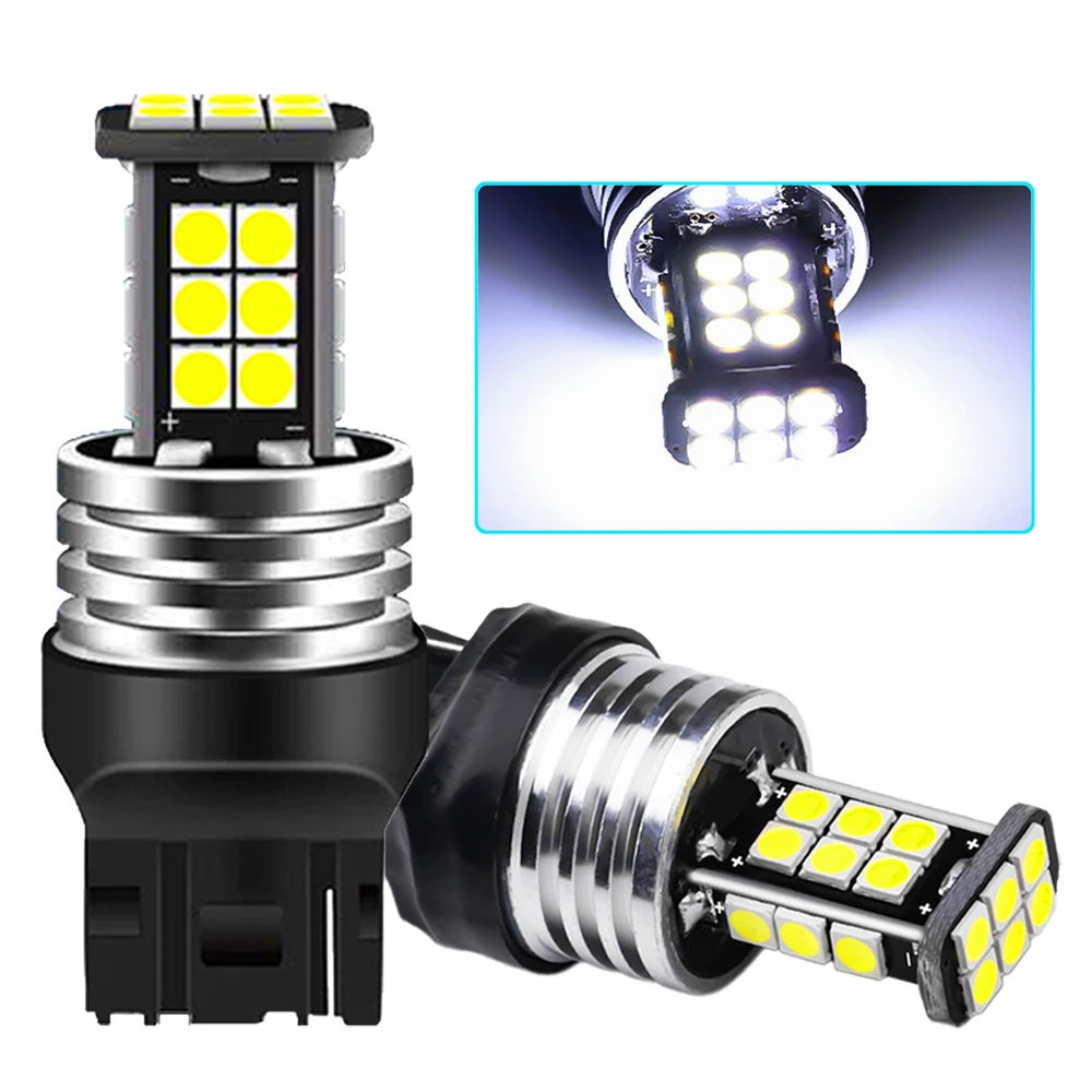2pcs Super Bright T20 7440 W21W LED Car Bulb Lamp For Lada Vesta Kalina Accessories Reversing Light White 6000K DC12V 24SMD |