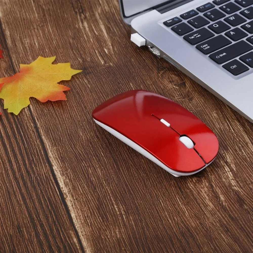 

2.4GHz Wireless Optical Mouse 4 Keys Computer PC Mice USB 2.0 Ergonomically Design Ultra Slim Fashion Mouse Red Blue Green