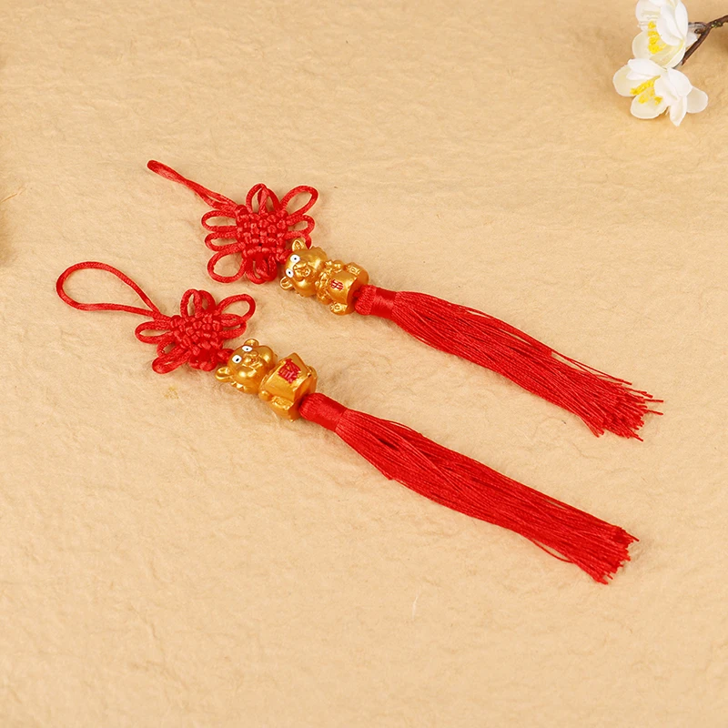 

2022 Year Tiger Zodiac Commemorative Pendant Tiger Red Tassel Car Pendant