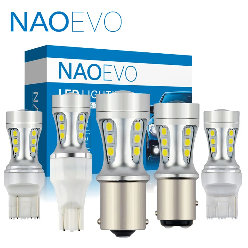 

NAOEVO P21W PY21W LED P21 5W White W16W T20 7440 7443 W21 5W W21W T15 1156 BA15S Car Bulb BAU15S 1157 Light bay15d DRL Auto 12V