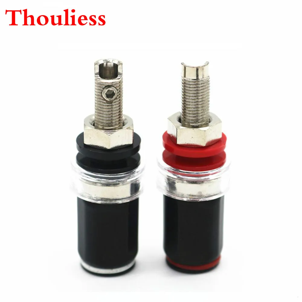 

Thouliess 4pcs HIFI Audio Speaker Copper Socket Connector Amplifier Terminal Banana Plug Socket Connector Binding Post