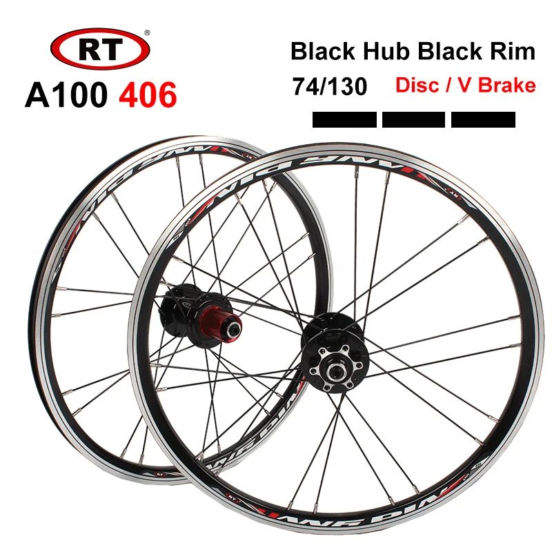 RT A100 406/451 BMX комплект велосипедных колес 20 дюймов складной колесо дисковый