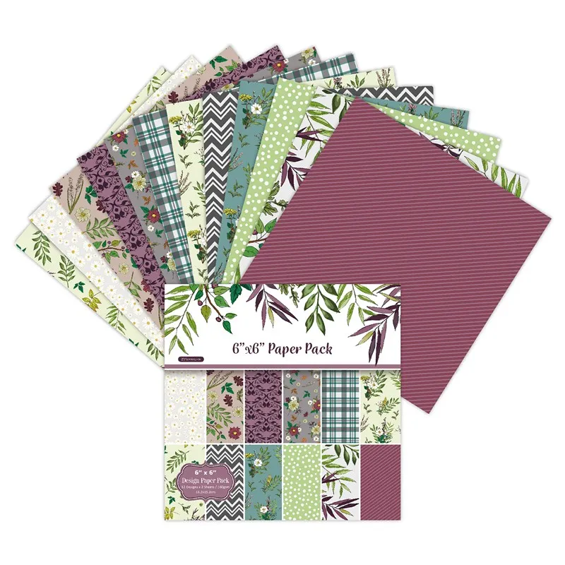 

6"X6"The leaf patterned paper Scrapbooking paper pack handmade craft paper craft Background pad