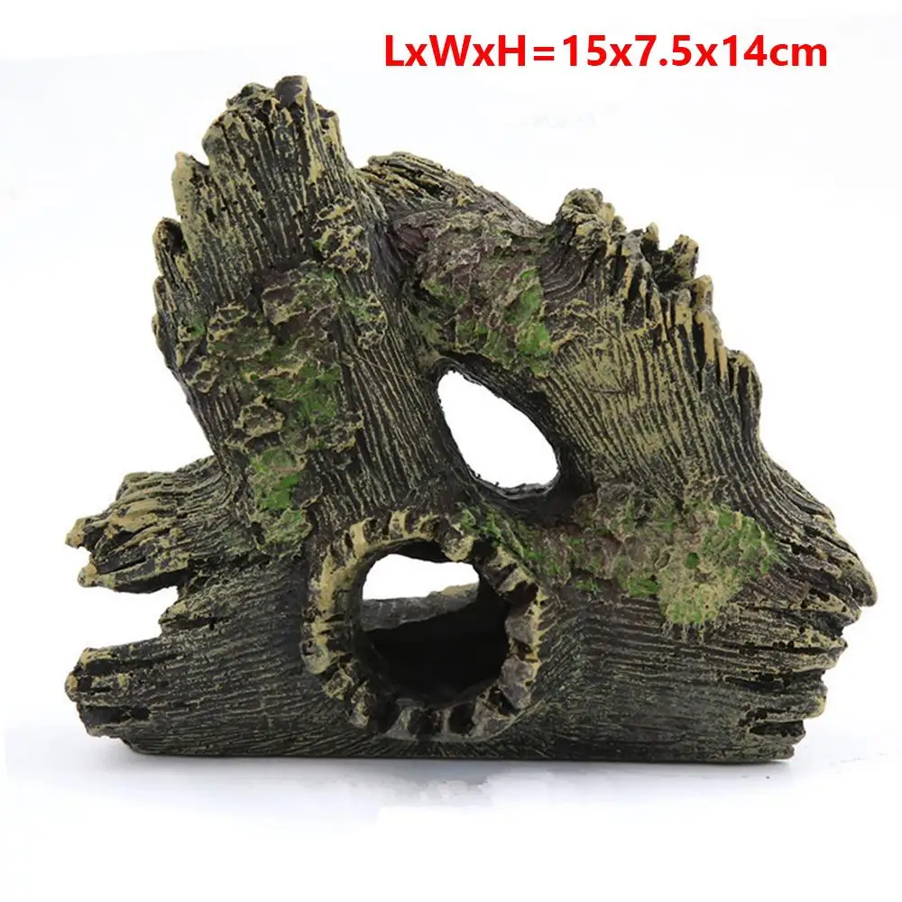 Aquarium Ornament Resin Wood Trunk Fish Tank Decoration for Crystal Red Shrimps Hide Cave House Betta Sleep Play Breed | Дом и сад