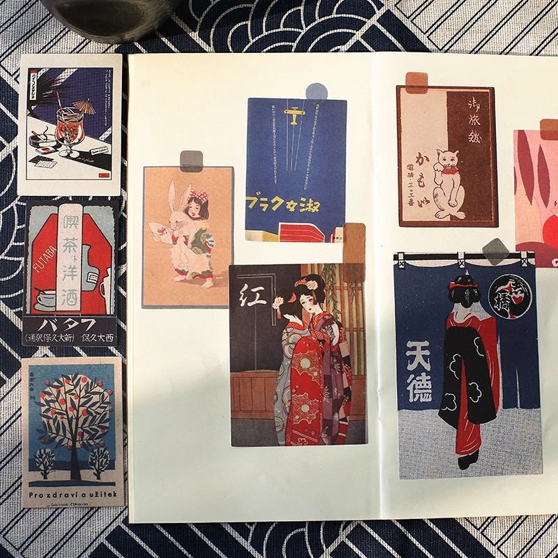 

Vintage Sticker Sample Japanese Decoration Material Paper Creative Junk Journal Scrapbooking Maskingtape Stationery Woman