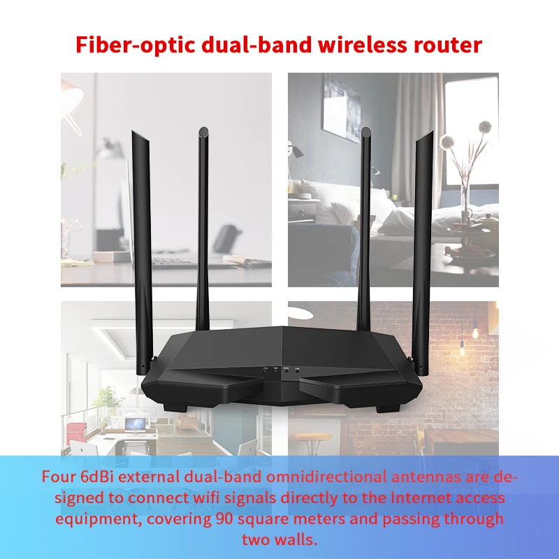 GLC6 V4.0 двухдиапазонный 2 4G/5 0 GHz AC1200 WiFi ретранслятор 4 * 6dBi антенна беспроводной