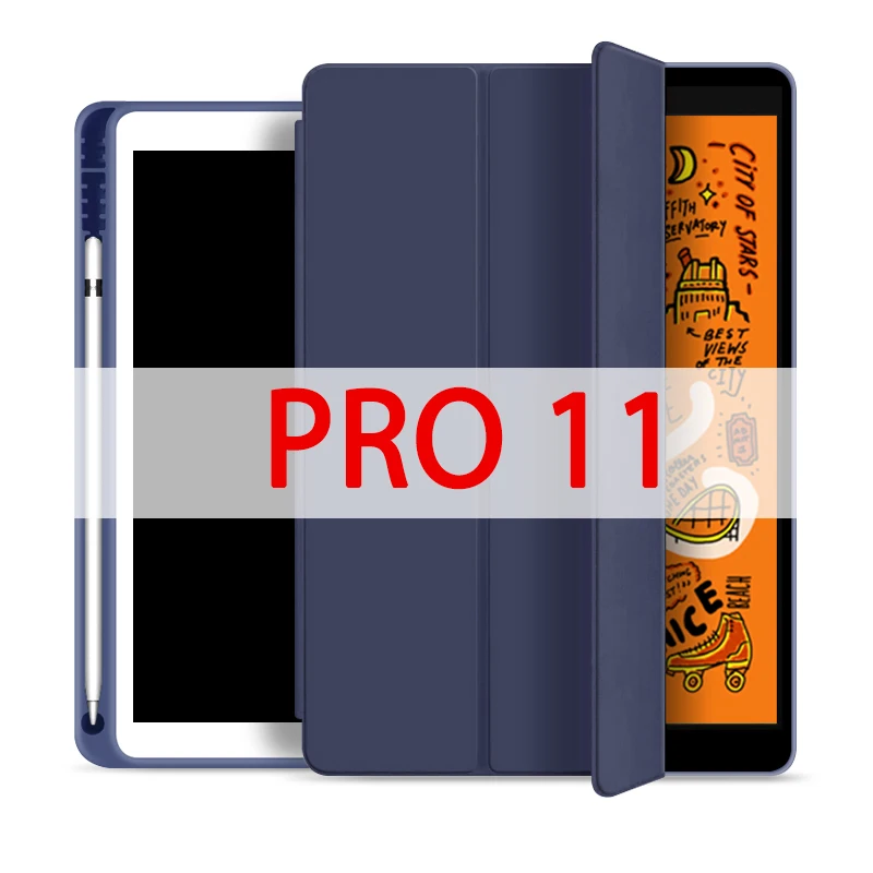 Dark blue pro 11 Чехол для Ipad чехол для Ipad Air 10,5 дюймов / Новинка с держателем для карандашей кожаный чехол для IPad MINI 5 Чехол Pro 11 - Цвет: Dark blue pro 11