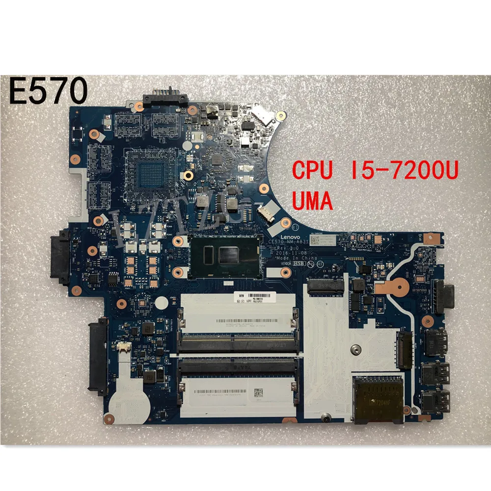 

For Original laptop ThinkPad E570 Motherboard With CPU I5-7200U UMA FRU 01EP391 01YR709