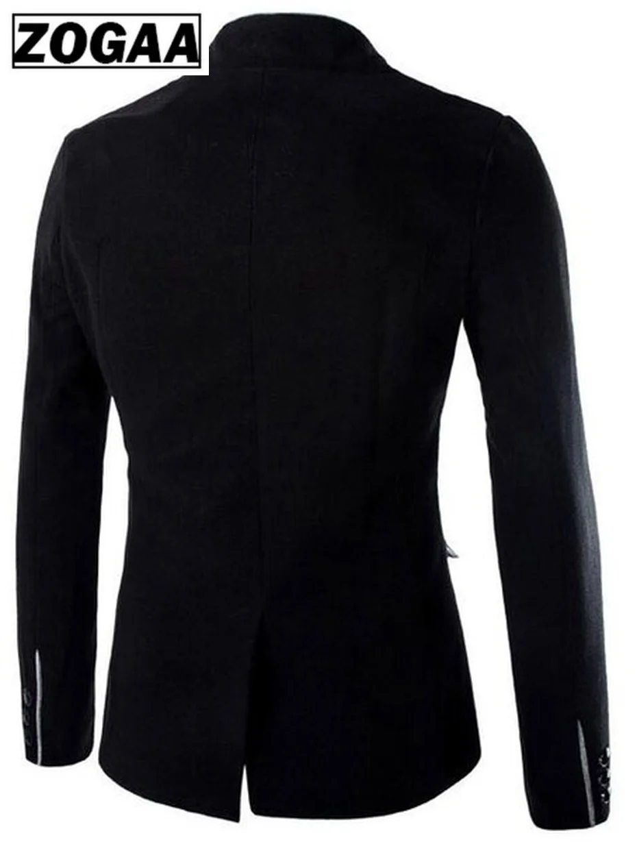 ZOGAA мужские повседневные куртки пальто приталенный Блейзер костюмы для мужчин