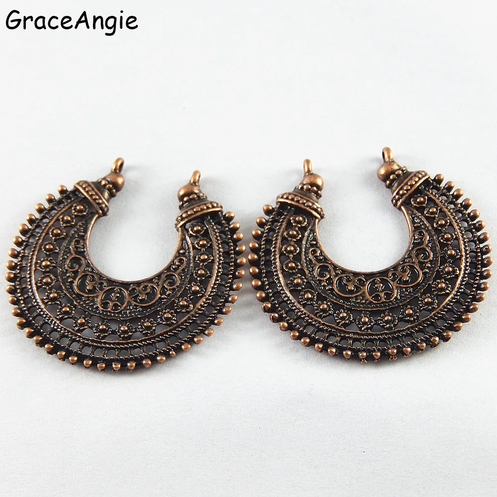 10 шт. подвески в форме Луны подвеска Красный медный цвет винтажные соединители