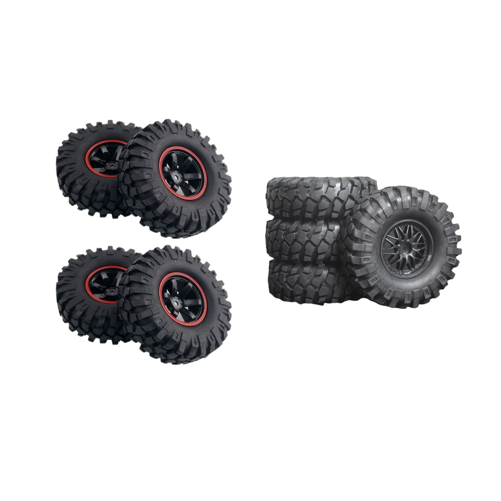 

4pcs 1.9" RC Rubber Tires & Metal Beadlock Wheel Rims for Axial SCX10 90046 for Tamiya Model Car Spare Parts