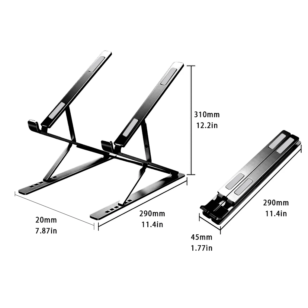 

Portable Laptop Folding Stand Home Office Notebook Computer Foldable Aluminum Alloy Adjustable Holder For IPad Macbook Pro Air