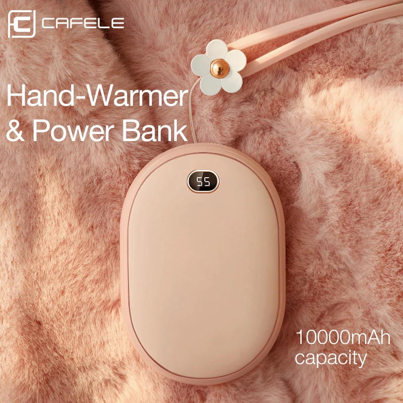 Cafele грелки для рук 10000 мАч Мобильный Внешний аккумулятор USB iPhone Samsung Xiaomi LED