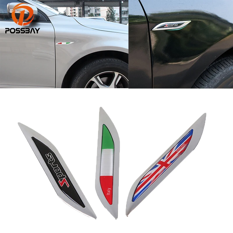 Автомобильный металлический флаг Англии/Италии POSSBAY боковое крыло спортивный
