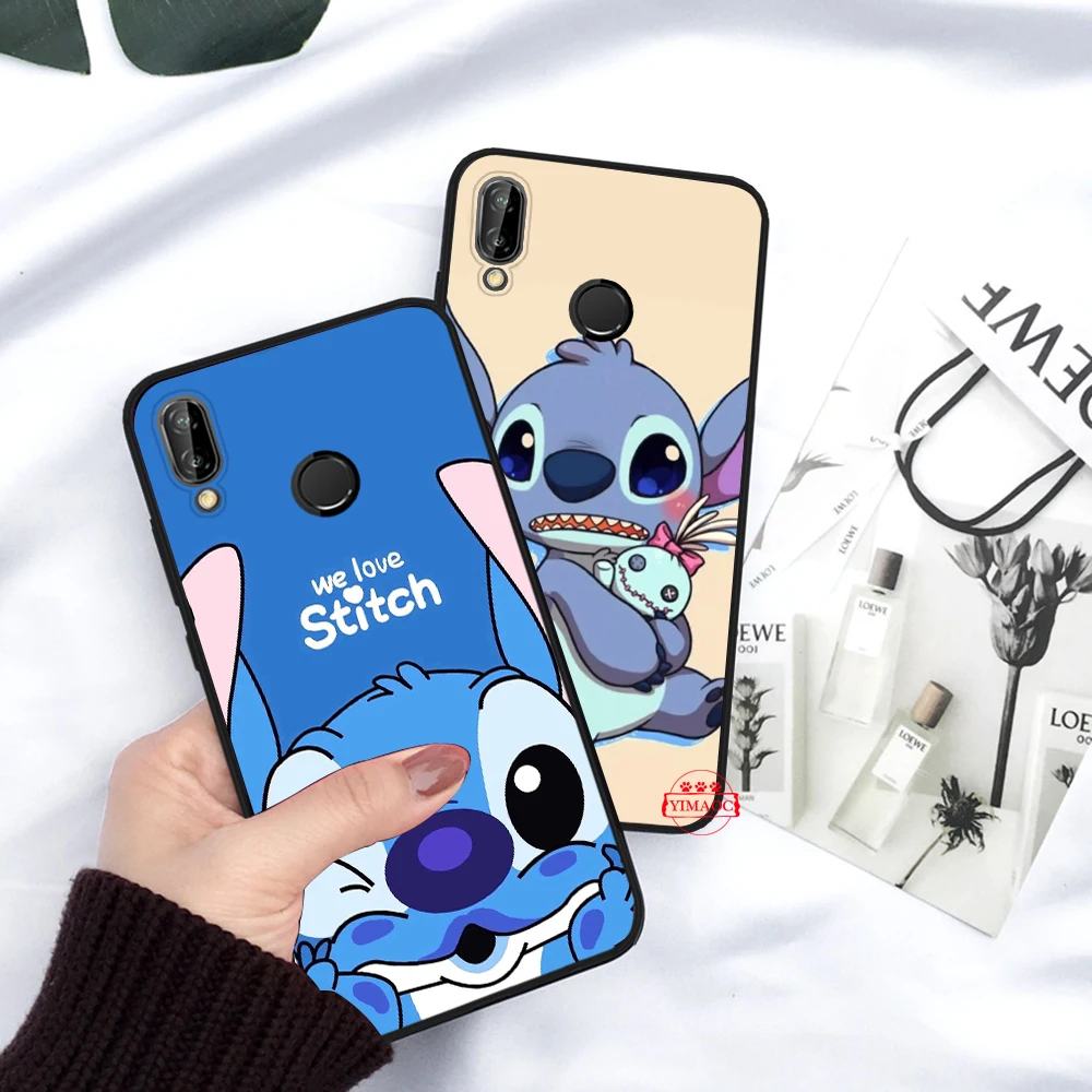 Милый мультфильм Стич силиконовый чехол для Huawei P8 Lite 2015 2017 P9 2016 Mimi P10 P20 P30 Pro P Smart Z
