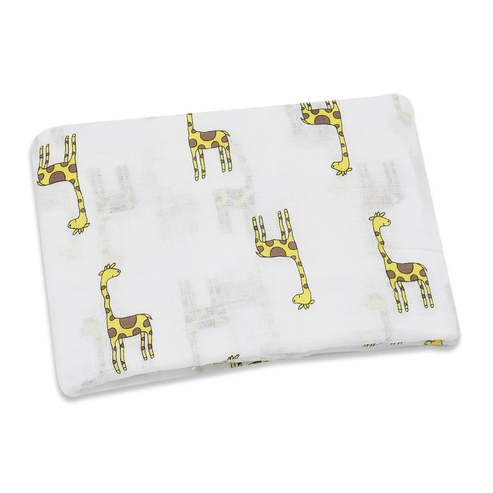 Giraffe 1 Розовый Лебедь, хлопок, фламинго, роза, фрукты, принт, муслин, детское одеяло s, постельные принадлежности, детское Пеленальное полотенце для пеленки для новорожденных, одеяло - Цвет: Giraffe 1