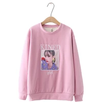 japanese mori girl comfortable loose letter embroidery girl print plus velvet sweatshirt 2010585