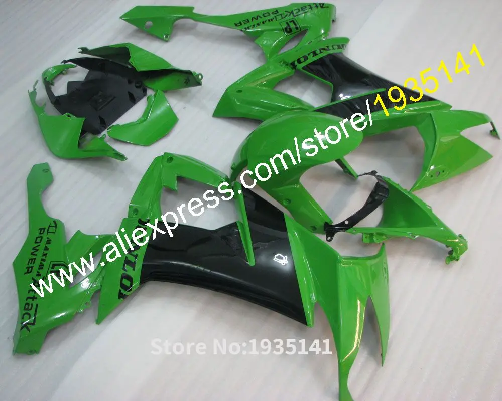 

Cowling для Kawasaki Ninja ZX10R 2008 2009 ZX-10R 08 09 10 ZX 10R, набор запчастей для мотоцикла зеленого и черного цвета (литьё под давлением)