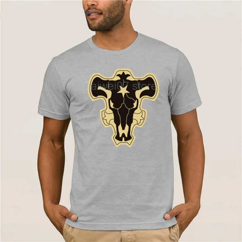 Black Clover T Shirt Bulls Funny Tee Fashion 100 Cotton Short Sleeves Mens Graphic Tshirt | Мужская одежда