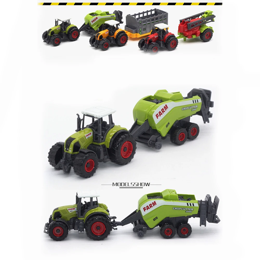 6 шт. 1:64 масштаб тракторы прицепы коллекционные литые фермерские автомобили