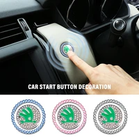 car badge engine ignition button protective cover one button start crystal sticker for skoda octavia a5 a7 rs fabia superb rapid