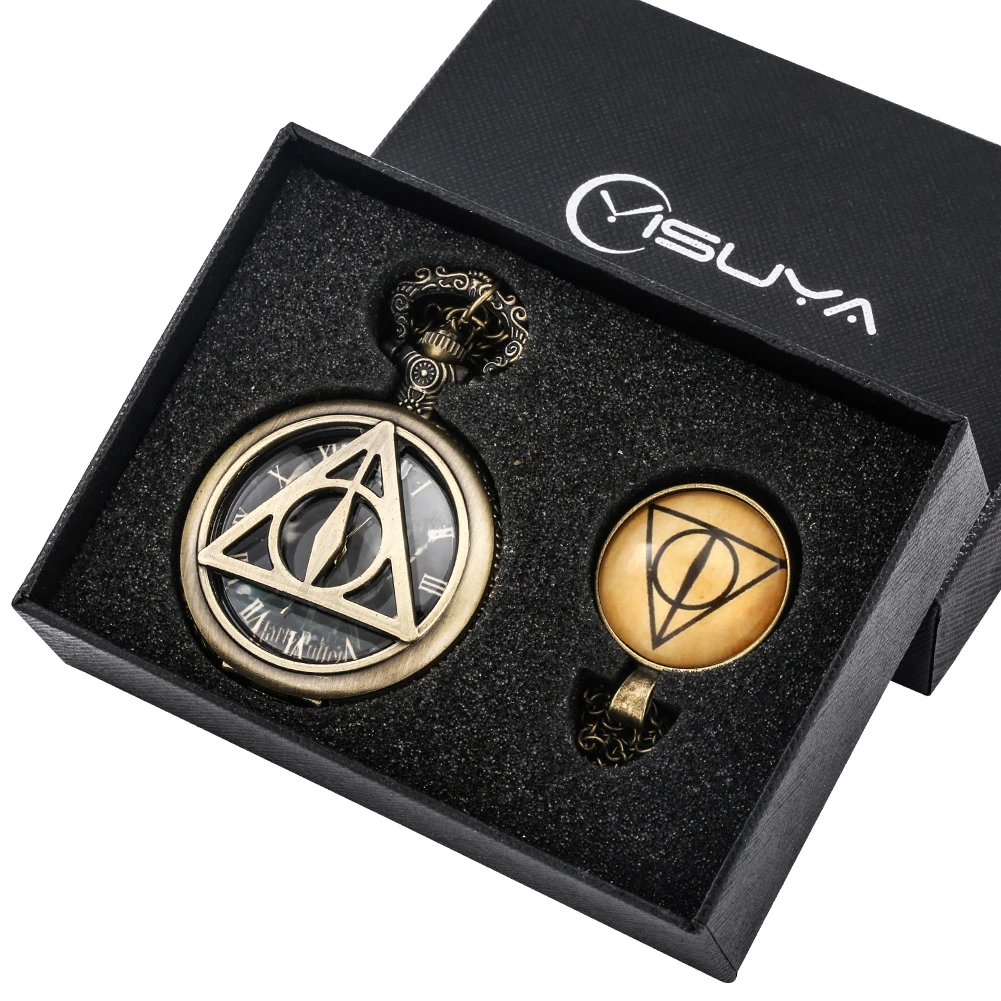 Fashion Quartz Pocket Watch with Gift Box Exquisite Necklace Pendant High Grade Gifts Sets for Friend Family