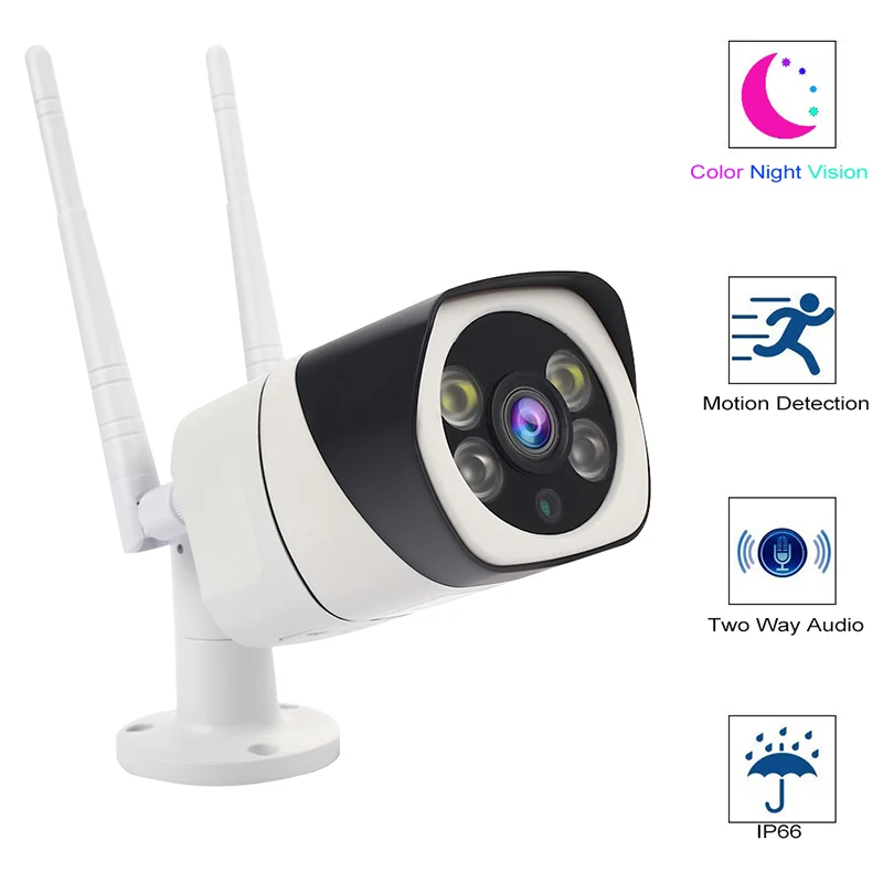 Wi Fi камера с активацией при движении Точечный светильник полноцветная ночного