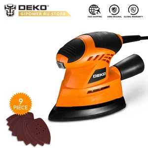 Шлифовальная машинка для мыши DEKO 2019, для работ по дереву, простота в использовании, 9 листов наждачной бумаги