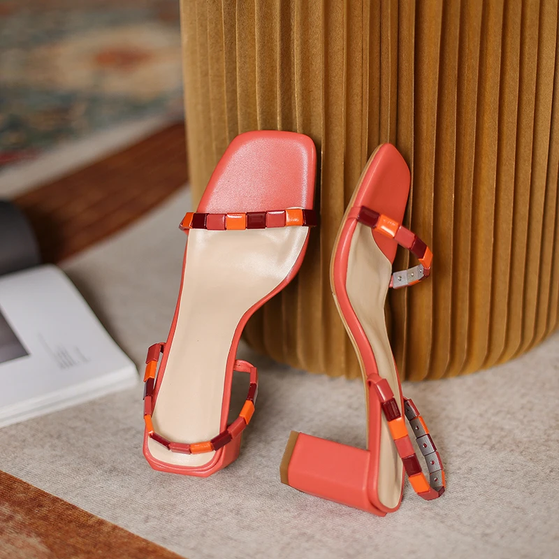 

Mixed colors Shoes Woman 2021 Summer New Arrival Fashion high Heels Women Sandals Party wedding Casual Women Pumps