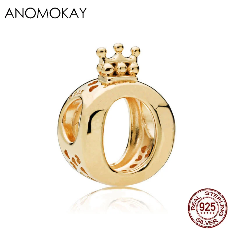 CYZZ4811-JS16 Anomookay, Стерлинговое Серебро 925 пробы, смешанный стиль, золотой цвет, подвески, подвеска из бисера, подходит для браслета Пандора, лучший сделай сам, ювелирное изделие, подарок - Цвет: CYZZ4811-JS16