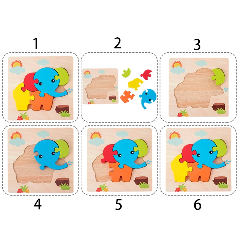 Новая Большая деревянная головоломка игрушки для детей дерево 3d мультфильм
