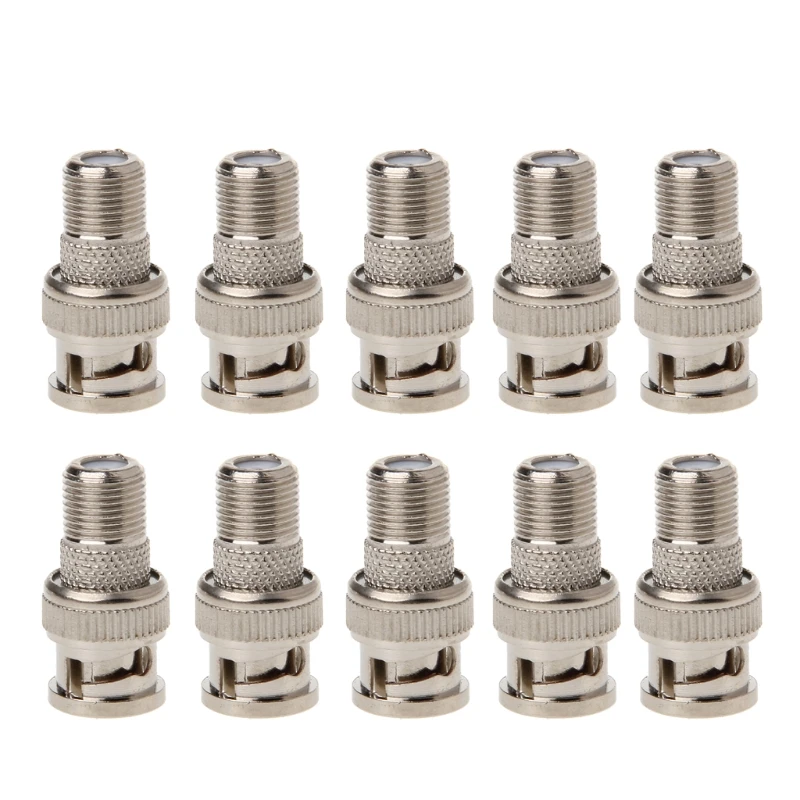 

10Pcs/Set BNC Male Plug To F Female Jack Coax Connector Adapter For CCTV Camera 77UB