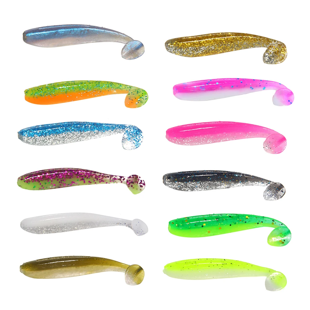 

10pcs Fishing Lure Soft Bait Silicone Bait 6.5cm T Tail Artificial Bait Paddle Tail Freshwater Saltwater Fishing Accessories