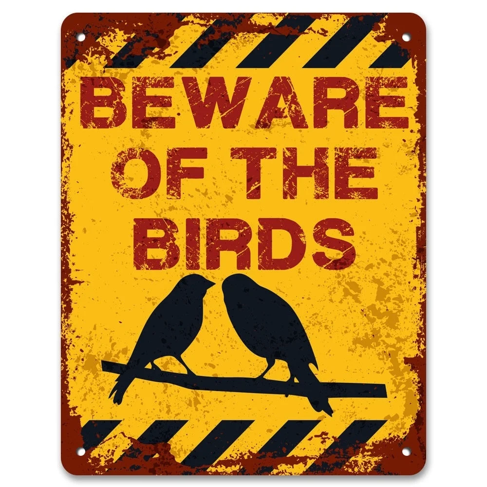 

Beware Of The Birds Vintage Metal Garden Warning Sign | Maintain Out No Trespassing (Visit Our Store, More Products!!!)