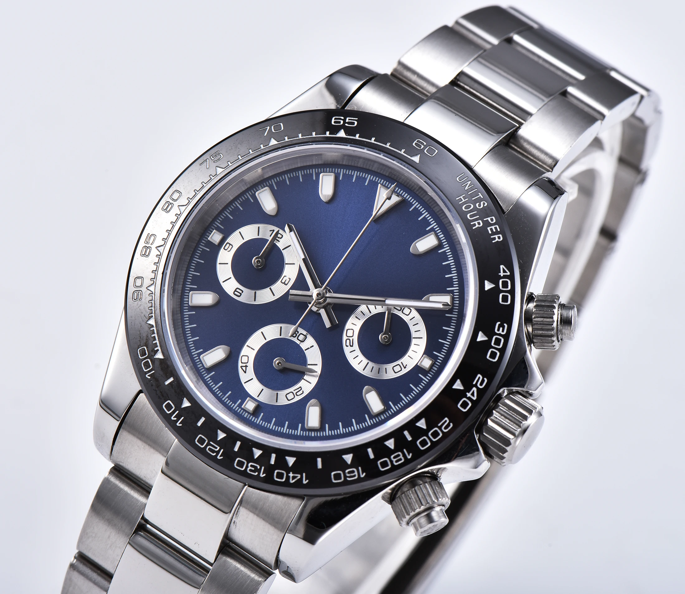 Часы новые японские кварцевые механизм 39 мм хронограф vk63 сапфир керамика со