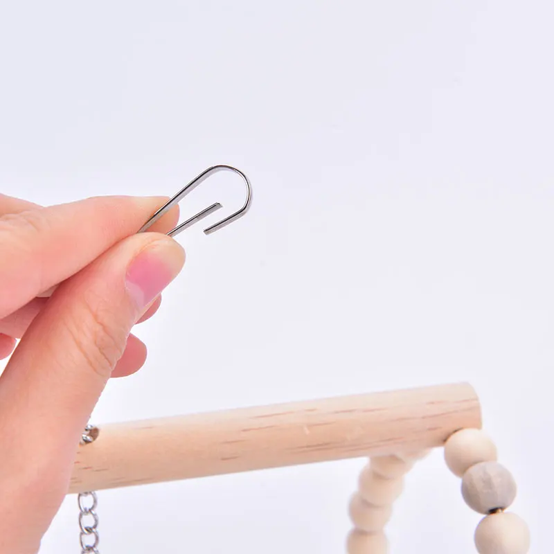 

Parrots Toys Bird Swing Exercise Climbing Hanging Ladder Bridge Wooden Rainbow Pet Parrot Macaw Hammock Bird Toy With Bells