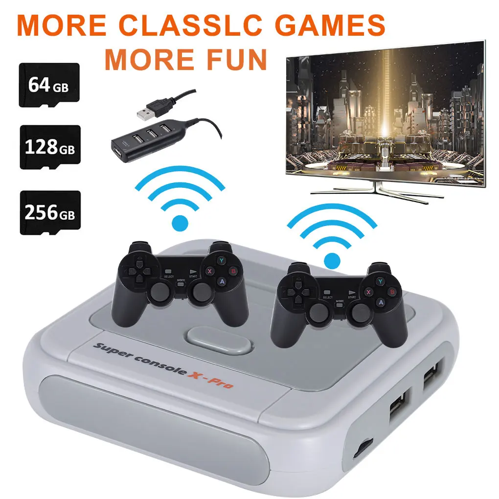 

SUPER CONSOLE X PRO Video Game Consoles Emulator Support KODI WIFI Retro Console Built-in 50000+ Games for PSP PS1 N64 TV Output