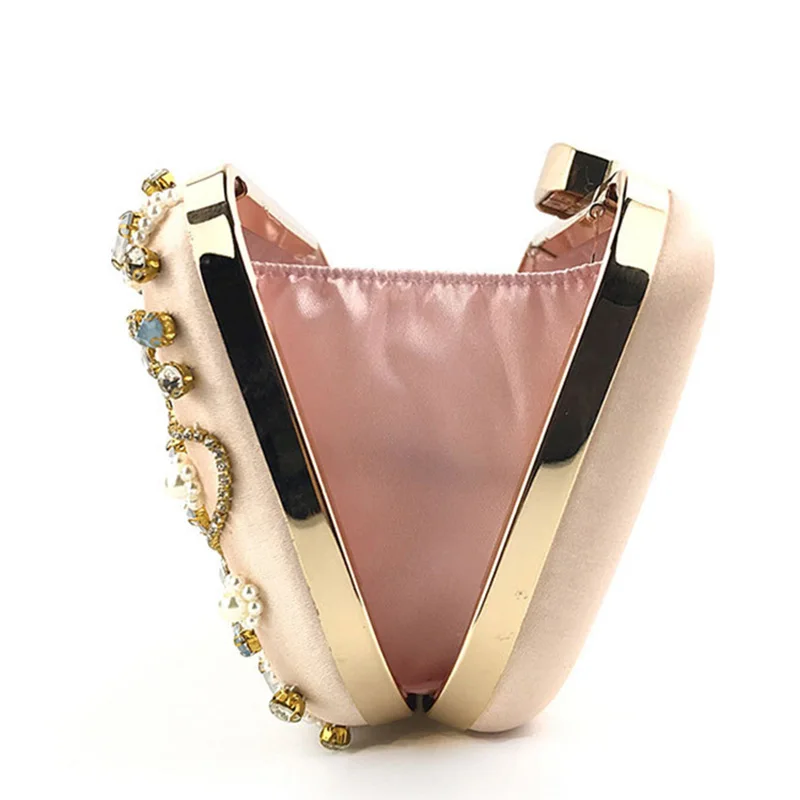 

Women Evening Bag Crystal Beaded Party Wedding Purse Cross-body Shoulder Bag New