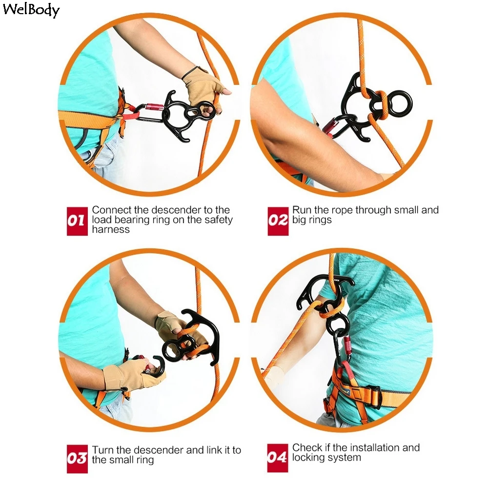 Наружный алюминиевый Магниевый сплав скалолазание 8 слов кольцо 50KN OX рожок обруч