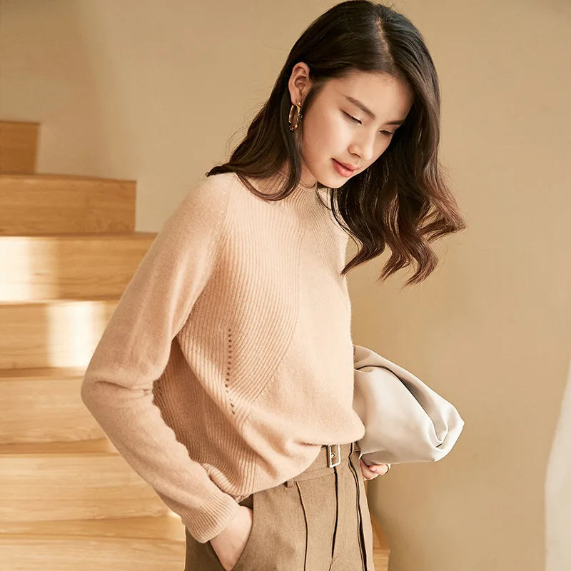 high-end 100% cashmere sweater turtleneck women fashion candy color pullovers knitted autumn winter warm softness jumper tops