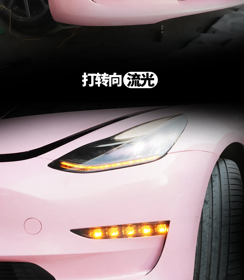 

car bumper headlamp Tesla Model3 headlight 2019~2021y LED DRL car accessories car fog lamp Model3 daytime running light