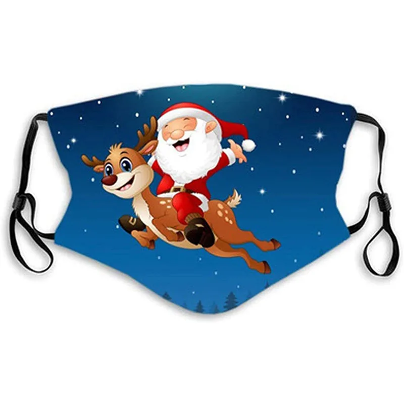 

1pc Halloween Cosplay Mouth Mask Christmas Cartoon Face Covering For Protective Xmas Washable Christmas mask