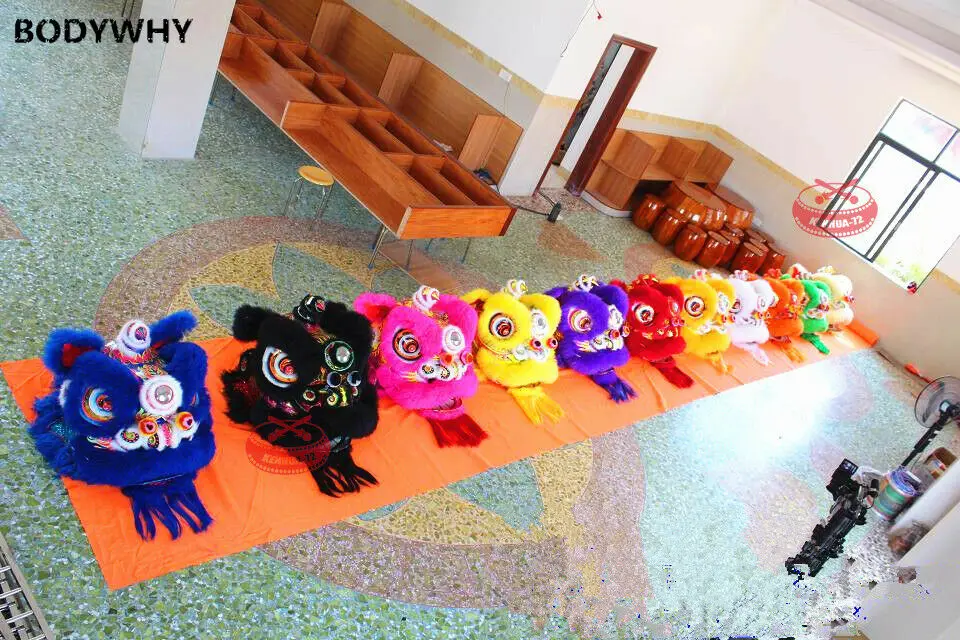 

Black Lion Dance Mascot Costume MAO Nan Lion for Chinese Folk Art of Two Adults