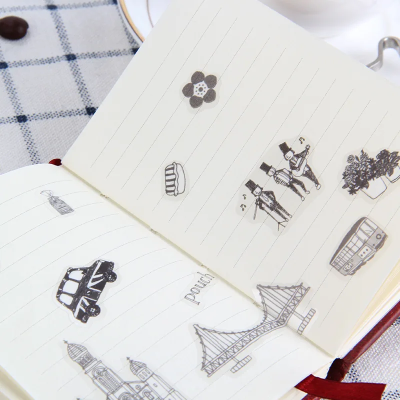 Распродажа 6 шт Новое поступление белый и черный прозрачный стикер ПВХ дневник